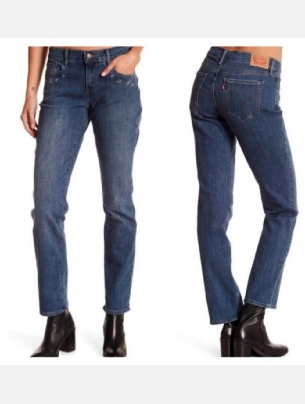 Levi's 505 Straight floral embroidery jeans 32